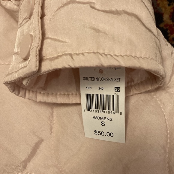 Pearl Pink Quilted Nylon Shacket - Picture 3 of 3